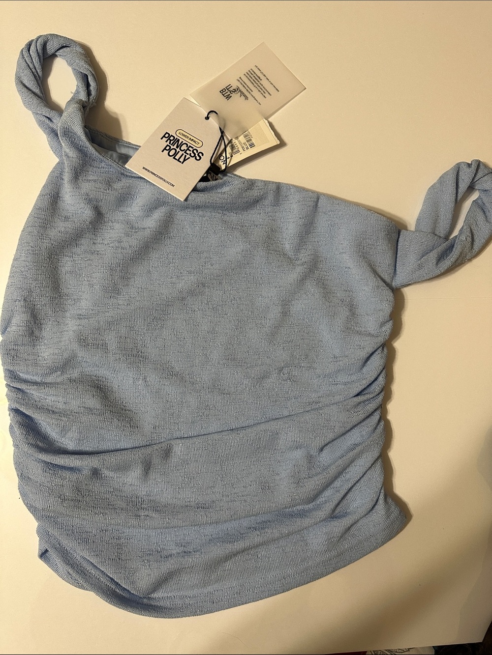 Princess Polly Pale Blue Knotted Strap Camisole
